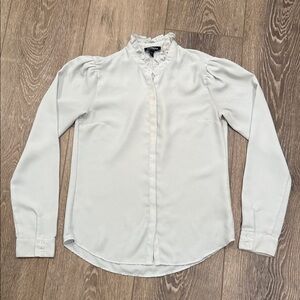 Express White Ruffled Blouse